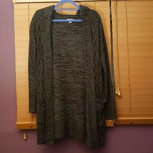 Merona green knitted hooded cardigan